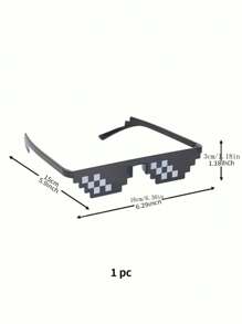 1 pieza, Accesorios divertidos para fiestas de vacaciones, gafas de píxeles de anime, artículos raros, objetos, pequeños artilugios geniales, cosas inusuales, decoraciones de fiesta, suministros de fiesta (surtido aleatorio)