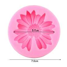 Silicone Mold Flower 1 Cav Daisy Soap Resin Biscuit Candles - Hồng - Xem 2