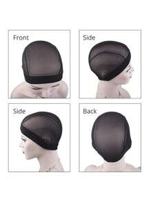 1 szt. czepek na perukę, czepek z wkładką do peruki, czepek z elastycznej siateczki z dużymi otworami, czepek z czarnej elastycznej peruki ze spandexu do wyrobu peruk, luźny regulowany pasek, lekki, oddychający, miękki, bezszwowa okrągła czepek, czepek do codziennej pielęgnacji koka, czepek do spania, czepek z siateczki o wysokiej elastyczności unisex (czepek na perukę M/L), jednolity kolor, swobodny, boho, poliester, pusty, do codziennego użytku, na wszystkie pory roku