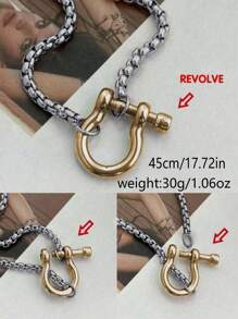 1 buc bijuterii impermeabile 18K placate cu aur din oțel inoxidabil cutie lanț Choker dublă culoare cataramă groasă pandantiv colier pentru femei bijuterii