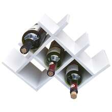 Estructura de madera botellas vino diseño cuadrado minimalista organizador hogar elegante resistente presentación moderna ideal almacenamiento vinos decoración comedor bar cocina fácil limpieza instalación material premium funcionalidad máxima espacio ahorro - Blanco - Ver 2