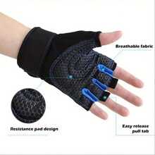 1 Pair Men & Women's Weight Lifting Wrist Wraps Gloves, Fitness Training Sports Cycling Shock-Absorbing Gloves Gym Accessories, Sport, Gym, Home Exercise, Women's Gym Gloves, Boxing Gloves, Gym Gloves, Gym Gloves, Men's Gym Gloves - Multicolor - View 7