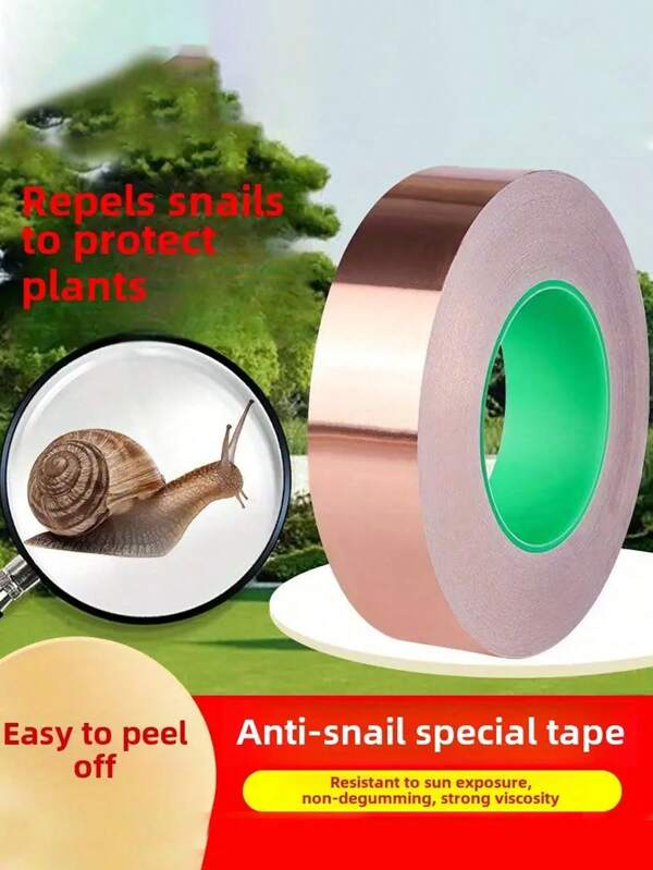 2/1PC Copper Tape Multifunction Self-Adhesive Copper Foil Tape EMI Shielding Tape Snail Repellent Copper Tape Raised Bed Gardens Balconies For Plant Protection