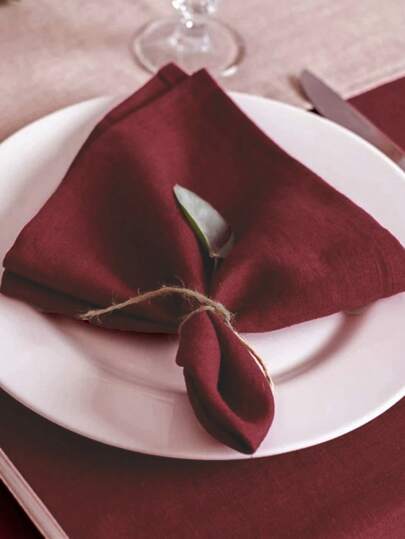 2/6/12pcs Wine Red Napkins, Solid Color, Skin-Friendly, Absorbent, Suitable For Restaurant, Home, Banquet, Holiday Party Decoration, Breathable, Lightweight