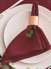 2/6/12pcs Wine Red Napkins, Solid Color, Skin-Friendly, Absorbent, Suitable For Restaurant, Home, Banquet, Holiday Party Decoration, Breathable, Lightweight - Red - View 3