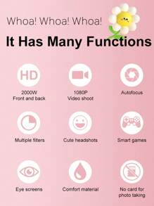 高清时尚摄像机，双摄像头，多种滤镜功能，多种表情模式的卡通相机