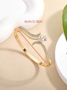 1 pieza Brazalete de mujer con diseño de flor, brazalete de amistad con circonita incrustada, regalo de temporada de graduación lindo