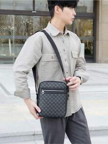 Men's Classic Fashion Business Messenger Bag Crossbody Bag Versatile Practical Multi-Function Small Bag For Men Body Bag For Men - Black - View 2