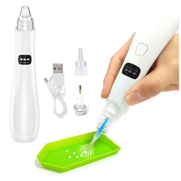 3-Mode Adjustable Suction Wireless Electric Diamond Painting Pen - Rechargeable, Adult Diamond Art Painting Tool Kit With 2 Replacement Tips