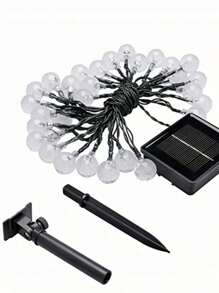 1 Conjunto de 20/30/50/100/200 Luzes de Corda Solares Esféricas de LED para Uso Externo, Luzes Solares Fadas Decorativas, Adequadas para Jardim, Terraço, Varanda, Casamento e Decoração de Natal, Ideal para o Natal