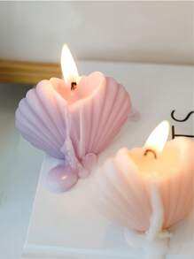 1 pieza Vela de incienso con forma de concha, de apariencia exquisita. La llama de la vela parpadea y emite un encantador aroma, creando fácilmente una pequeña esquina acogedora y cómoda, agregando un toque de poesía a la vida.