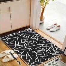 1pc Luxury Minimalist Line Art Patterned Carpet, 1100g High Density Faux Wool + TPR Washable Bottom, 0.6cm Thickness, Vintage European Botanical Elements Soft Shaggy Area Rug For Outdoor, Entryway, Living Room, Bedroom, Laundry Room, Bathroom, Machine Washable All Season Large Size Mat, Home Decor