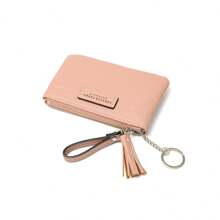 Mini PU Leather Coin Purse With Key Chain Fashion Zipper Handbag Pouch Compact Card Holder With Tassel Large Capacity Change Bag For Women Wallet Purse Wallet Wallet Keychain Travel Wallet Coin Wallet