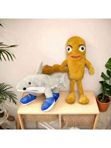 New Tung Tung Tung Sahur Shark, Shan Hai Jing, Interesting Wooden Stick Figure, Teapot Figure, Running Shark Plush Toy, Halloween Prank Figurine, Party Doll, Collectible Doll For Children, Tralalo Shark Figurine