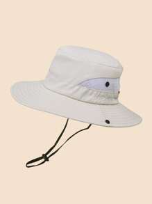 1PC Kid Sun Hats Wide Brim UV Protection Mesh Foldable Ponytail Bucket Fishing Hat Beach Cap For Fishing Hiking Gardening Outdoor