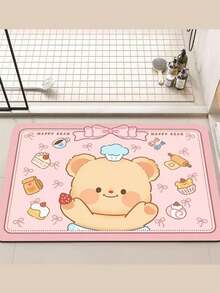 1 件卡通创意硅胶浴室垫，吸水速干浴室门垫，防滑橡胶家用地垫，可水洗，便携，母亲节、生日、返校、毕业典礼、婚礼的理想礼物，家居浴室装饰浴室地毯地毯户外地毯门垫秋季装饰浴室配件入口装饰 - 彩色 - 查看 18