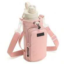 Crossbody Bag Case For Water Bottle Durable, Stylish And Functional Bottle Holder Bag Ideal For Walks, Tours, Gym, Trails, Travel, Biking, Work And Daily Use Practical And Modern Accessory To Carry Your Bottle With Comfort And Style Bag With Adjustable And Adjustable Strap, Reinforced Fabric And High Quality Waterproof Material Compact And Lightweight, Perfect For Outdoor Activities Or Everyday Life Modern Design Casual Sporty And Urban Style, Perfect For Fitness And Streetwear Looks - 淺粉色 - 查看 1