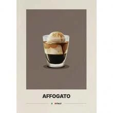 1 pieza Regalo Póster de arte vintage en lienzo con diseño minimalista de café, latte, capuchino y moca para decoración del hogar y cafetería, opcional con marco - Multicolor - Ver 13