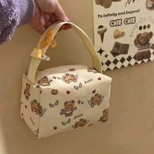 Anime Cartoon Insulated Lunch Bag, Portable School Student Water Bottle Lunch Box Tote Handbag, Women Cosmetic Pouch