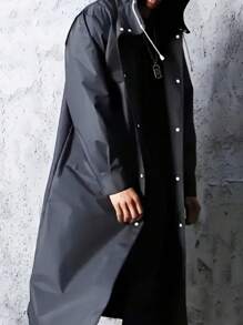 1pc Unisex Extra Thick EVA Waterproof Raincoat, Hooded Rain Jacket, Waterproof, Windproof, Quick-Drying, Breathable - Ideal For Cycling, Hiking, Outdoor Adventure And Back To School Summer Cooling,Beach,Travel