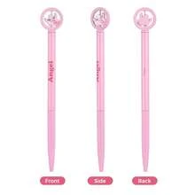 Miniso Stitch Series Angel Metal Decorated Ballpoint Pen, 1.0mm Black Ink, Metal Decor Head Rotation, Suitable For Daily Use Or As A Gift (1 PC) Back To School - Pink - View 10