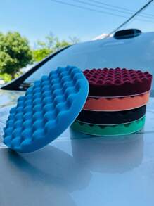 Disque de tampons de polissage ondulés de 8 pouces, éponge de polissage pour voiture - Éponge ondulée de tampons de cirage et de polissage, accessoire indispensable pour l'embellissement automobile