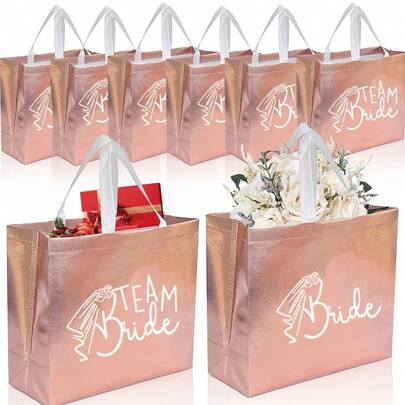 6pcs/11pcs,Bride Gift Bags, Wedding Decoration Gift Bags, Bridesmaid Gift Bags Creative Wedding Decoration, Bride Shower Tea Party Novelty Wedding Decoration Sparkling Gift Bags