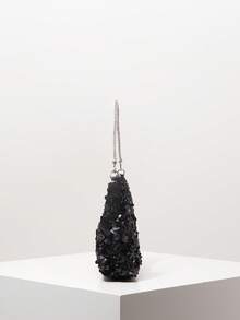 Sparkling Sequin Shoulder Bag, Sequin Bag, Party Dresses For Women, Premium Style Women's Handbag, Prom Bag, Prom Dresses For Women, Prom Accessories, Elegant Women's Bag, Wedding Items, Glitter Prom Wallet (Random Pattern) - Black - View 5