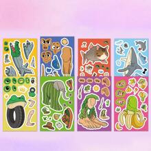 Set de 8 pegatinas creativas con diseño abstracto de montañas y mar "Tungtungtungsahur" de significado desconocido, perfectas para festivales, fans, escuelas y como regalo