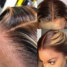 Glueless Wig 5x5 HD Transparent Lace Front Wigs Human Hair Deep Wave 13x4 Lace Front Wig 200% Density Pre Plucked Pre Cut Wigs For Women Natural Black Color, Comfort Fit For Daily Wear & Special Occasions Put On And Go Wig - SP4/27 - 查看 6
