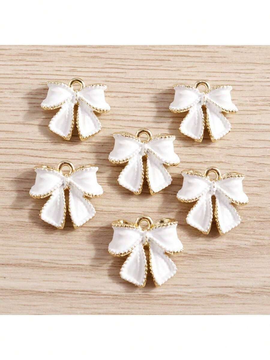 8pcs/Set Elegant Bowknot Korean Style Metal DIY Jewelry Pendant Charm Accessories
