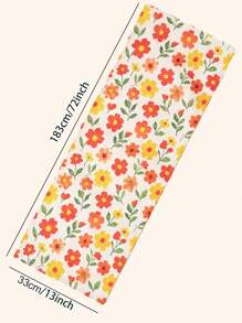 1 Stück Tischläufer mit Blumendruck für Frühling & Sommer | Gänseblümchen & Wildblumen Muster | Dekoration für den Esstisch