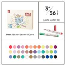 White Barrel Fresh Material Mobee Acrylic Marker 12/24/36/48 Painting Marker Pen Soft Nib Brand With European Standard Just For Kid's Gift Back School Markers