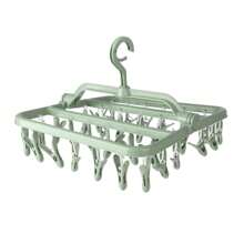 1 pièce Séchoir à linge pliable en plastique PP avec pinces à linge, avec 32 pinces, séchoir à linge suspendu et anti-vent pour les vêtements, sous-vêtements, chaussettes et plus