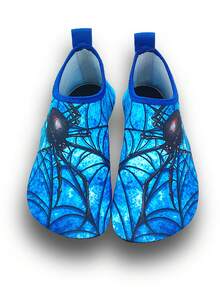Kids Outdoor Beach Shoes, Boys Blue Large Spider Design Soft Bottom Lightweight Breathable Water Shoes - Blue - View 2