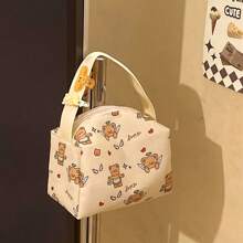 Anime Cartoon Insulated Lunch Bag, Portable School Student Water Bottle Lunch Box Tote Handbag, Women Cosmetic Pouch