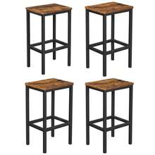 Barhocker, 4er Set, Barstuhl, Küchenstühle, für Küche, Wohnzimmer, Esszimmer, Industrie-Design, vintagebraun-schwarz - Vintagebraun + Schwarz - Übersicht 6