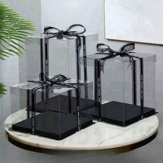 1/2 件派对和节日礼品盒，1 层、2 层、3 层礼品收纳盒（不含丝带）