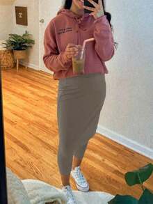 Womens Tennis Skirt With Capris Leggings Golf Knee Length Skorts Athletic Long Skirts For Women With Pockets - 灰色 - 查看 4