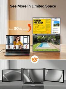 Uperfect Tragbarer Monitor UPERFECT Delta 15,6" klappbarer Doppelmonitor, kein Laufwerk erforderlich