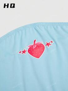 Vestido de verano para mujer, vestido largo con estampado de fresas, hombros descubiertos, espalda con corsé, abertura y lazo, buen estampado al pecho
