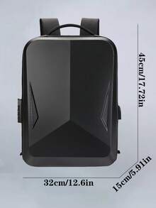 Hardside Backpack Expandable Mecha Style Backpack, Student School Bag Laptop Bag - Black - View 3