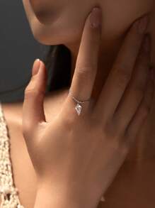 MODIAN MODIAN 925 Sterling Silber Mode glänzende Sterne geometrischer CZ-Anhänger verstellbare Gliederkette Ringe für Frauen Edel-Schmuck