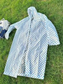 1/2 Pcs Random Color Polka Dot EVA Raincoat, Thicker And Longer Rainwear, Suitable For Daily Outdoor Camping, Rainy Days, Outings, Fishing, Hiking, Travel, And Cycling