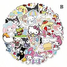Sanrio 100pcs Sanrio Kawaii Sticker Pack - Cute Kuromi, Cinnamoroll, My Melody And Hello Kitty Stickers, Suitable For Laptops, Phones, Water Bottles - One-Time Use Paper Stickers, Waterproof And Diverse Shapes,Pimple Patches Hello Kitty,Sanrio Items,Stickers Waterproof