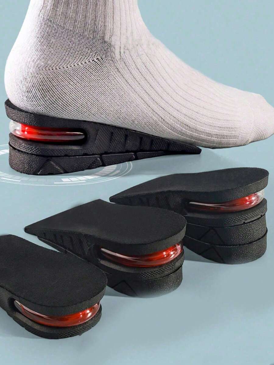 增高鞋垫，不疲劳，隐藏式增高装置，带减震器；女士内置增高鞋垫，增高垫 - 黑色 - 查看 1