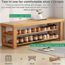 3 Tiers Wooden Shoe Rack Seating Bench Hallway Storage Organiser Holder Stand