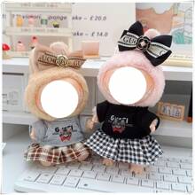 LABOBO 10cm Doll Clothes, High-End Lattice Print Mini Dress Set For LABUBU Blind Box