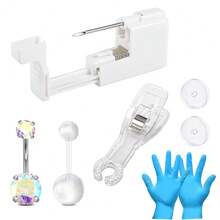 Belly Button Piercing Kit Gun Belly Piercing Kit Belly Button Piercing Gun Navel Piercing Kit Belly Button Ring Piercing Kit Blue Belly Piercing Gun - Multicolor - View 22