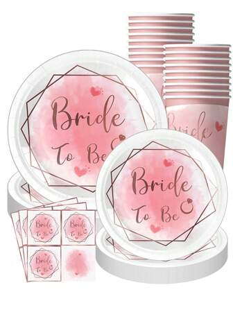 10pcs Party Decor Paper Plate, Bachelor Party Paper Plate,"Bride To Be" Bachelor Party Round Plate, Disposable Dessert Plate Suitable For Weddings, Engagement, Bachelor